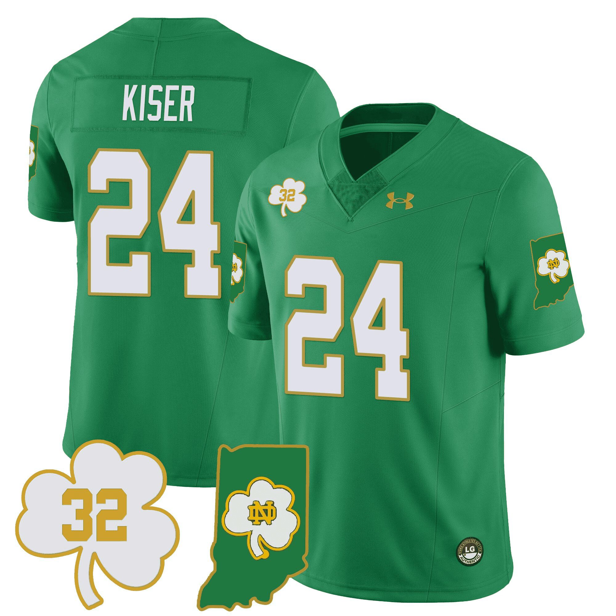 Men Notre Dame Fighting Irish #24 Kiser Green 2024 Vapor Limited NCAA Jersey